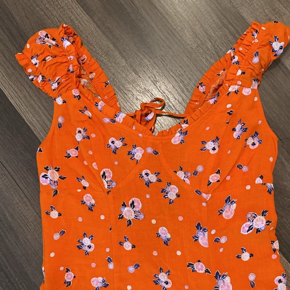 Free People| Orange Floral Dress Size XS NWT - Picture 9 of 11